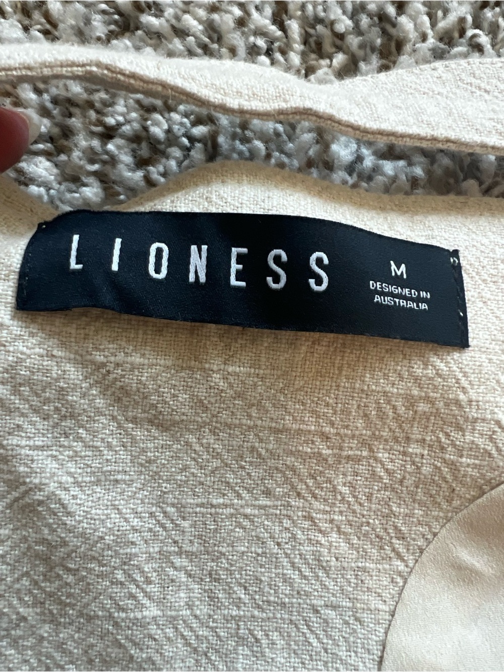 Lioness Hills Linen-Cotton Halter Tie Vest in Oatmeal Sz M - Picture 8 of 12